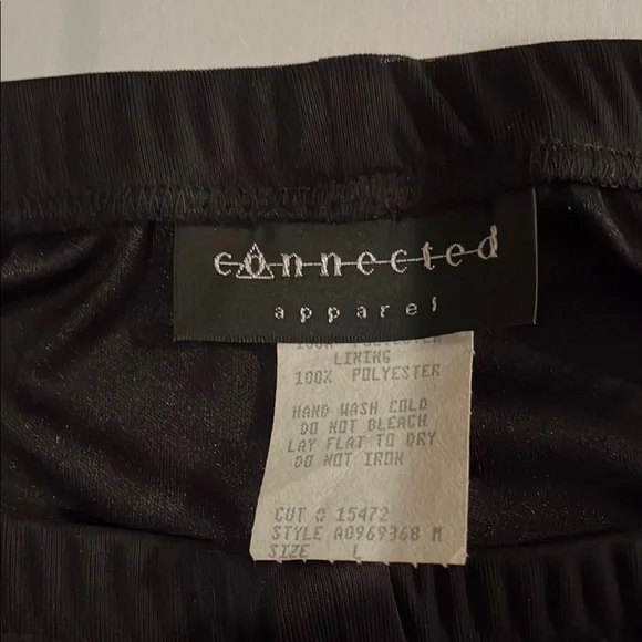 Connected Apparel large dressy Black Sheer cropped wide leg pants with belt - Picture 3 of 8